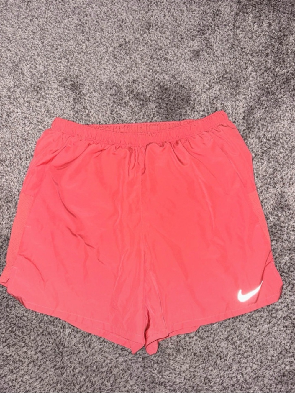 Nike Coral Athletic Shorts with White Swoosh